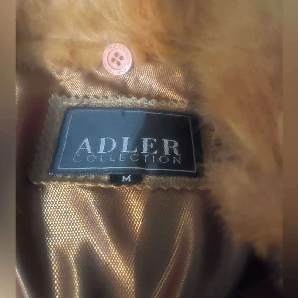 Adler Collection Vintage Leather Coat with Fur Collar Size M  Pre-Loved - Picture 2 of 12